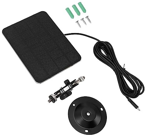 5W Solar Panel Cell Wall Mount with Bracket: Power Supply, Battery Charger for Home Security Doorbell Camera, Includes 3 metersPhone Charger Cable