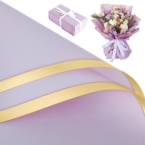 Blumenpapier Lila Geschenkpapier Blumenstrauss Papier Blumen Verpackungspapier Blumenstrauß Verpackung Blumen Bouquet Papier Floristenpapier Wasserfeste Blumen Papier Elegante Blumenstrauß Papier