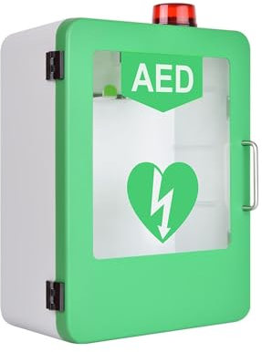 AED-Defibrillatorschrank, Wandmontage-Aufbewahrungsbox mit Alarmsystem und Doppelschaltersteuerung, verstellbare Trennwand, für den Notfall zu Hause, im Büro und im Pflegeheim