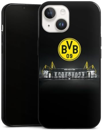 Slim Case extra dünn kompatibel mit Apple iPhone 14 Silikon Handyhülle schwarz Hülle BVB Stadion Borussia Dortmund