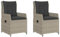 vidaXL Gartensessel 2 STK., Gartenstuhl mit Kissen Stahlrahmen, Loungesessel für Außenbereich, Stuhlset, Verstellbar Hellgrau Poly Rattan