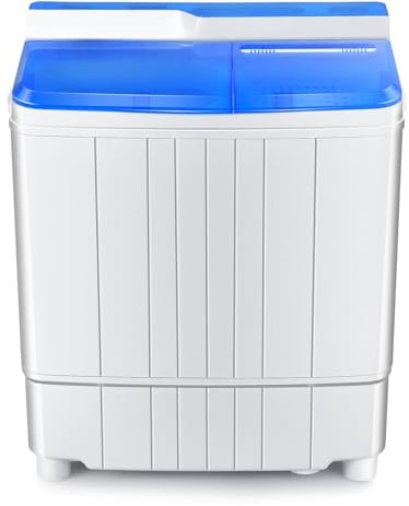 HOMFME Twin Tub Washing Machine, 4.5KG Capacity Portable Washer and Spin Dryer Combo with 3 Modes, Timer Control & Drain Pump, 2 in 1 Compact Laundry Washer for Home Dorm Apartment College RV