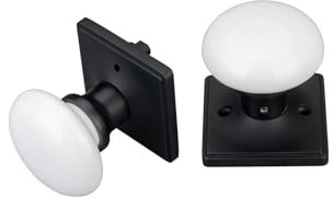 NCL Boutons de porte d'intérieur carrés en porcelaine blanche pour chambre à coucher et salle de bain