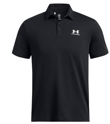 Under Armour UA Icon Polo-BLK | Weiches und bequemes Jersey-Strickmaterial. Polokragen mit Knopfleiste. Seitliche Schlitze am Saum.