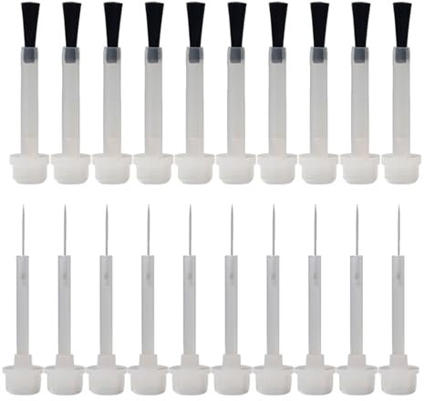 Bekecidi 20 Pieces Nail Polish Replacement Brush Gel Liquid Dipping Brush Nail Art Liner Brushes Nail Polish Brush for Diy Nail Art Home Salon, 2 Styles