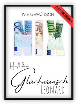 dockyardos® Geldgeschenk zum Geburtstag | wie gewünscht NIX | Herzlichen Glückwunsch | Geld kreativ verschenken | Geschenkidee