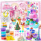 Slime Advent Calendar 2025 for Girls - 24 Days of Slime and Charms Kit - Ice Cream Maker Machine Toy for Kids - Color Dough Advent Calendar with Slime Play Toy & Clay Dough