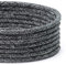 TheCable.Store 3 Core Round Black Speckled Flex Cable 0.75mm Vintage Fabric Braided (5 Meters)