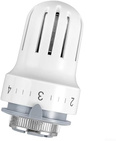 Eawfgtuw Tête thermostatique pour radiateur, M30 x 1,5, régulateur de chaleur auto-réglable, avec protection contre le gel, pour radiateurs compacts, blanc, 8,7 x 3,4 cm (1 pièce)