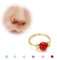 BodyBonita Opal Dünne Nasenringe Creolen - 24G 316L Chirurgenstahl Nasenpiercing Schmuck Roter Opal 7mm Gold