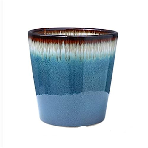 UPLKECNZD Pots de Fleurs en céramique Onyx Vert dégradé de Couleur Ronde Pots de Plantes Salon Balcon Maison Type de Sol Plantes Vertes Grands Pots de Fleurs Pot, Moyen