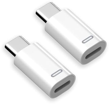 XWYDZ 2 Pcs Lighting Female to USB C Adapter Compatible with iPhone Series, Lightning to USB C Adapter, 35W Fast PD Charger Not for Earphone/USB Stick, ONLY for Charging/Data Transfer, White