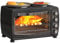 HOMCOM 36L Small Oven with 2 Hot Plates, Countertop Toaster Oven, Grill, Roast, Bake, Boil, with Timer, Adjustable Temperature, Electric Oven with Baking Tray, Grill Rack, Crumb Tray, 2600W, Black