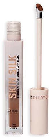 Revolution Skin Silk Radiant Serum - Augenaufheller - Hydratisiert und glättet mit Hyaluronsäure und Squalan - Vegan & Cruelty-Free - Dark Orange - 4 ml