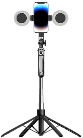 Selfie-Stick, Telefonstativ mit Licht | Vier-Zoll-Selfie-Stick-Stativ, 71 Zoll, Handyhalterung mit einer entfernten und ausziehbaren Reisekamerahalterung