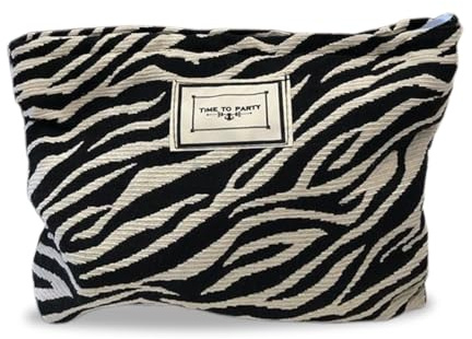 UEIOAVL kosmetiktasche zebra kulturtasche damen kulturbeutel damen make up tasche zebra tasche Waschtasche Cord-Kosmetiktasche Makeup Organizer Multifunktionaler Reisen Kulturtasche für Damen Mädchen