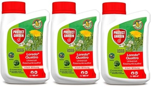 3 X 400ml Loredo Quattro Universal - Rasenunkrautfrei