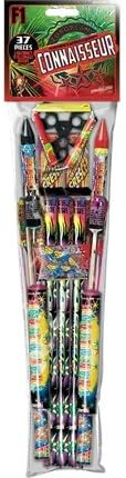 SPARKLERS CLUB Assortiment de 36 Pétards Fusées CONNAISSEUR® - 16 mm - Coffret Feux d?Artifice Équilibré - Catégorie T1 - Usage Extérieur - pour Passionnés Confirmés