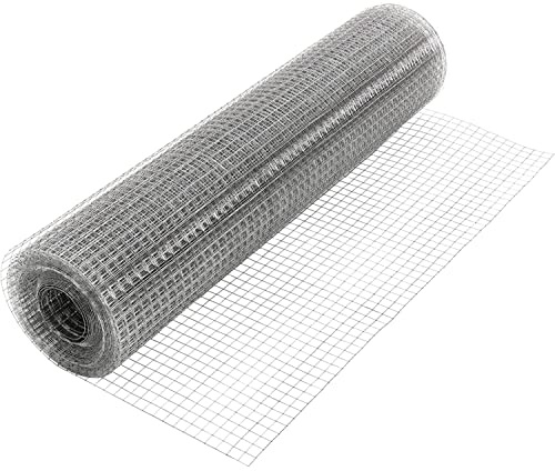 Stainless steel mesh, Heavy Duty Hardware Cloth 1inch Square Holes 304 Stainless Steel Mesh Fence Roll For Chicken Coop/Cage/Vegetables Garden(1x2m)