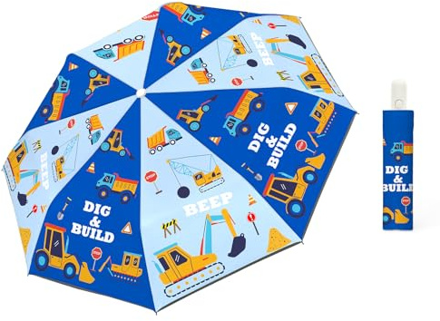 alldomess Regenschirm Kinder mit Schirmhülle Automatischer Taschenschirm Uv | Faltbarer Regenschirm Sturmfest mit Automatischer, Tragbarer Taschenschirm Uv Schutz für Jungen Mädchen zu Schule Reisen