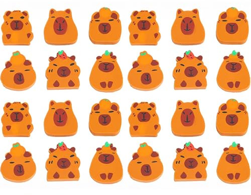 24 Stück Radiergummi Set,Capybara Neuheit Radiergummis Für Party Favors, Random Style Schulbelohnung Und Partygeschenke