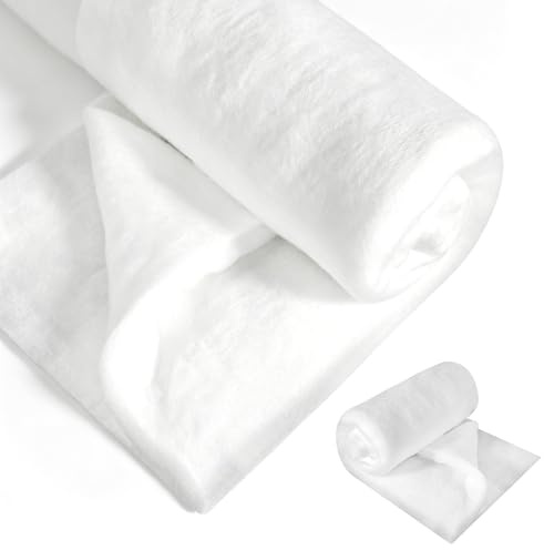 Polsterwatte Volumenvlies 200g/m² Polstervlies Watte Polsterwatte Meterware | 100% Polyester Waschbar Bügelbar Rollenware Patchworkvlies Vlieswatte Füllung für Polstern, Quilten, Nähen & Basteln 1,5x3 m
