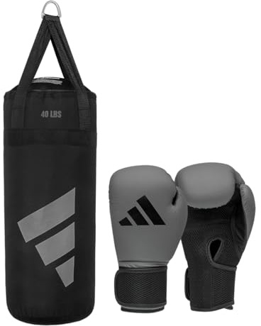adidas Youth Boxing Kit 04 Grey/Black 10oz