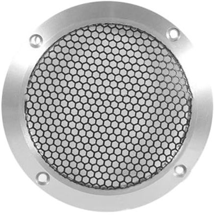 Xnuiasqe Aluminum Car Tweeter Speaker Grill Cover Full Metal Mesh Grille for Audio Enhancement 4inch Silver