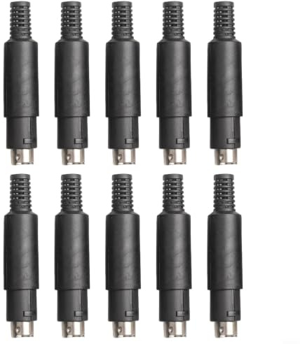 DIN Chassis Cavo connettore femmina S terminale per PS2, collegamento a saldatura, DC220V, 6cm, 3/5/6/8 PIN connettori in plastica, nero, 10 pezzi (3PIN)