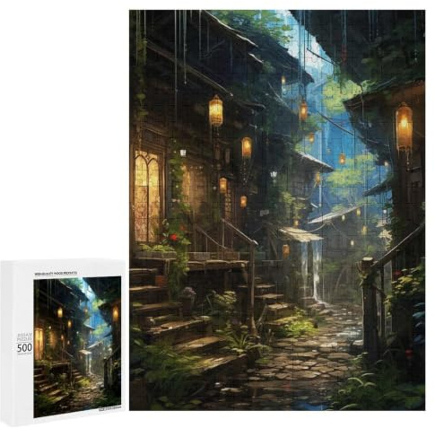 Detailed Green Street Jigsaw Puzzle, 500 PCS, for Adults, A Creative Way to Unwind after A Busy Day, for Family Nights