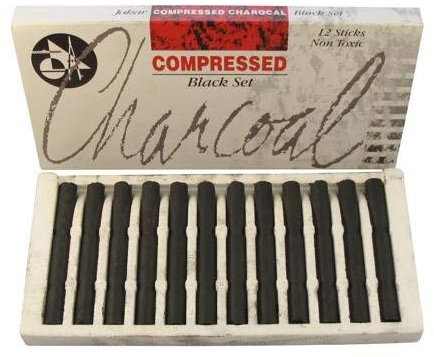 12 Compressed Charcoal Set - Black Set - Jakar
