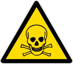 Warnschild aus Kunststoff - Giftige Stoffe - Schenkellänge 40 cm