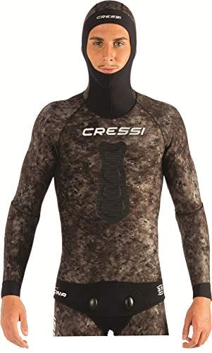 Cressi Tracina Jacket Wetsuit - Freitauchen und Fischen Neoprenanzug Jacke in Neopren Gefüttert Außen Glatt Innen, Erhältlich in der Version 3.5/5/7 mm für Männer