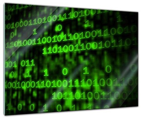 Glasbild - Matrix Code - 80x60 cm - Deko Glas - Wandbild aus Glas - Bild auf Glas - Moderne Glasbilder - Glasfoto - Echtglas - kein Acryl - Handmade