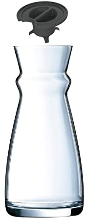 Arcoroc Fluid Karaf 0,5l Met Stop - 500ml, Transparent, Modern, Spülmaschinenfest, Karaffe mit ergonomischem Griff