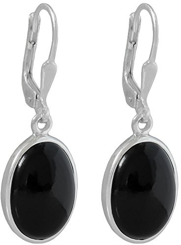 I-be, Edelstein Ohrringe oval,925 Sterlingsilber, im Geschenketui | echte Edelsteine , 925 Sterlingsilber, Zeitloses Design, hypoallergen