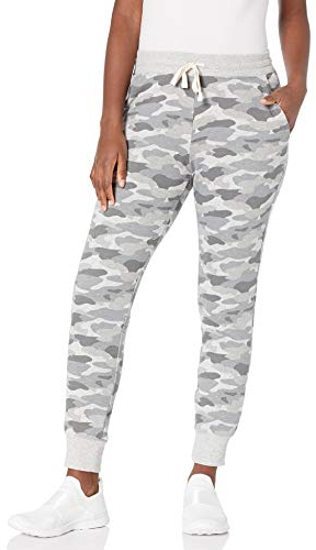 Amazon Essentials Damen Fleece-Jogginghose Mit Bündchen (In Übergrößen Erhältlich), Hellgrau Tarnmuster, M