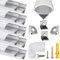 Chesbung Profilé Aluminium LED - 10x1mètre Aluminium Profilé V-forme pour Bandes à LED, Compact Finition Professionnelle avec Blanc Laiteux Couvercle,Embouts,Clips de Montage en Métal,Embouts Jaunes
