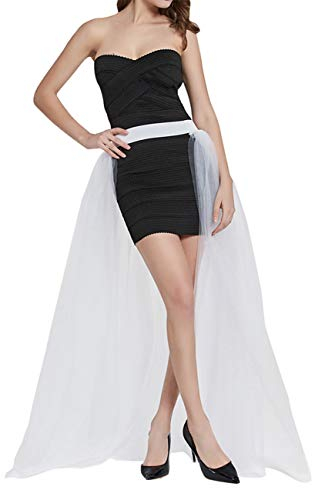 Falda de tul Feoya elegante, Maxirock, cintura elástica, tutú, falda para boda, dama de honor, ballet, tul Blanco Talla única