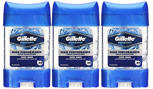3 x GILLETTE COOL WAVE ANTIPERSPIRANT DEODORANT GEL STICK 70ML