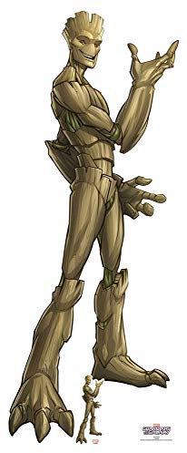 Star Cutouts SC1416 Ltd Groot Guardians of The Galaxy Großer Pappaufsteller für Marvel-Fans, Höhe 195 cm, Breite 80 cm, Mehrfarbig