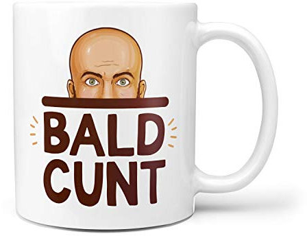 TeHe Gifts Bald C*nt Mug Funny Gift for Bald Balding Husband Friday Office Secret Santa Boyfriend Friends 10oz Tea Coffee Mugs