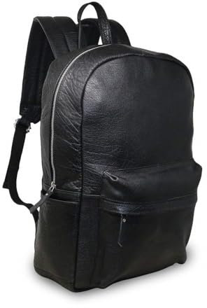 Jaald 45 Cm Sac À Dos en Cuir de vache véritable Pour Ordinateur Rucksack Imperméabe Daypack Voyage Cabine Grand Cadeau Leather Laptop Backpack noir