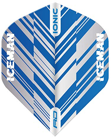 RED DRAGON Hardcore Gerwyn Price Ionic Blue and White Dart Flights - 3 Sets Per Pack (9 Dart Flights in total)