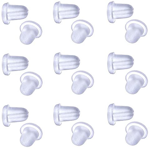 Elastische Ohrringverschlüsse Ohrstecker 20 Stück Silikon Pousetten Ø 5.5mm Butterfly Verschlüsse Ohrringe Stecker basteln Ersatz DIY