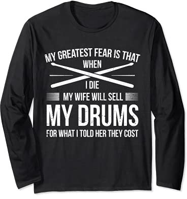 Schlagzeuger Drummer Percussion Witz I Verkauft Schlagzeug Langarmshirt