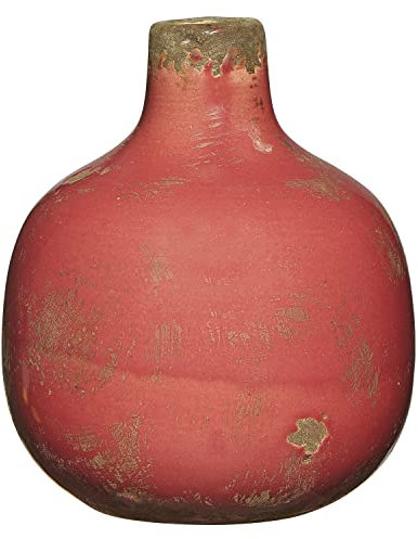 47th & Main Rustikale Keramikvase, klein, Rot