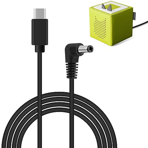 LANMU 100cm USB C auf DC rechtwinkliges Ladekabel Zubehör kompatibel mit Tonies Toniebox Starter Set (Keine Ladestation mehr beim Ausgehen)
