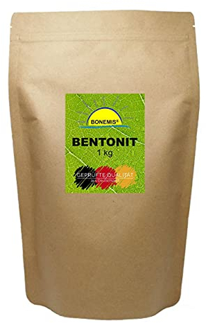 Bentonit in Premiumqualität. Deutsches Abbaugebiet. 1 kg ultrafeines Pulver im umweltfreundlichen Standbodenbeutel. Naturbelassen. Montmorillonit-Gehalt über 80%. Bonemis®