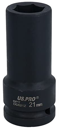 3/4 Drive 21mm Deep Metric MM Impact Impacted Socket 6 Sided Single Hex